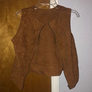 Faux leather vest